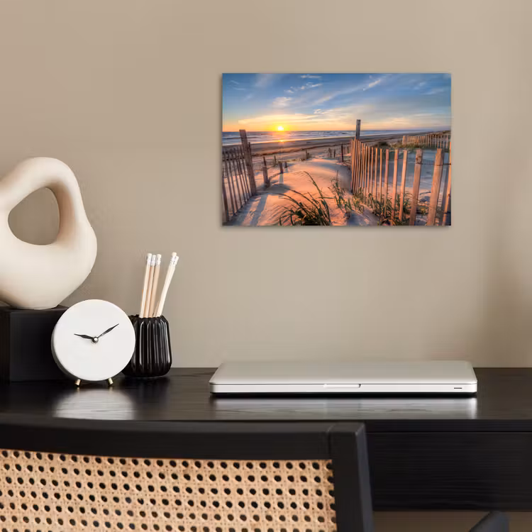 Strand - Zee - Duin - Zonsondergang - Landschap poster papier klein -sfeer1