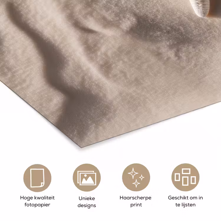 Strand - Zeester - Zand - Beige poster papier klein -closeup_NL