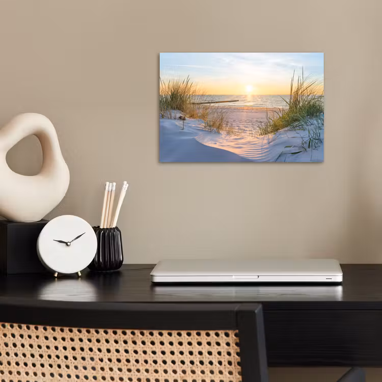Strand - Zon - Duin - Gras - Zand - Horizon poster papier klein -sfeer1