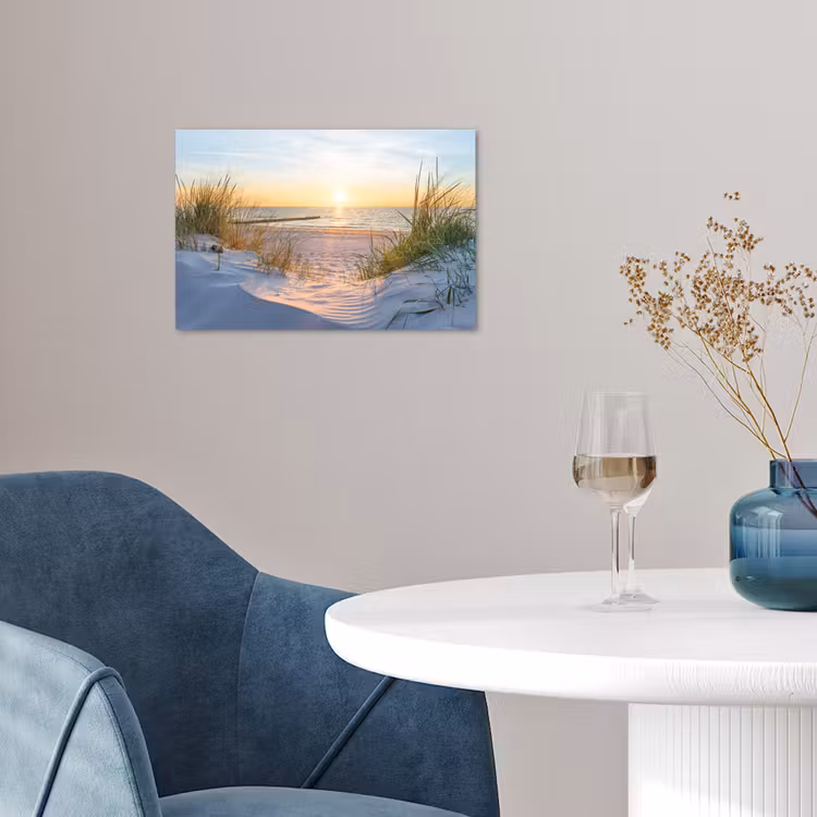 Strand - Zon - Duin - Gras - Zand - Horizon poster papier klein -sfeer3