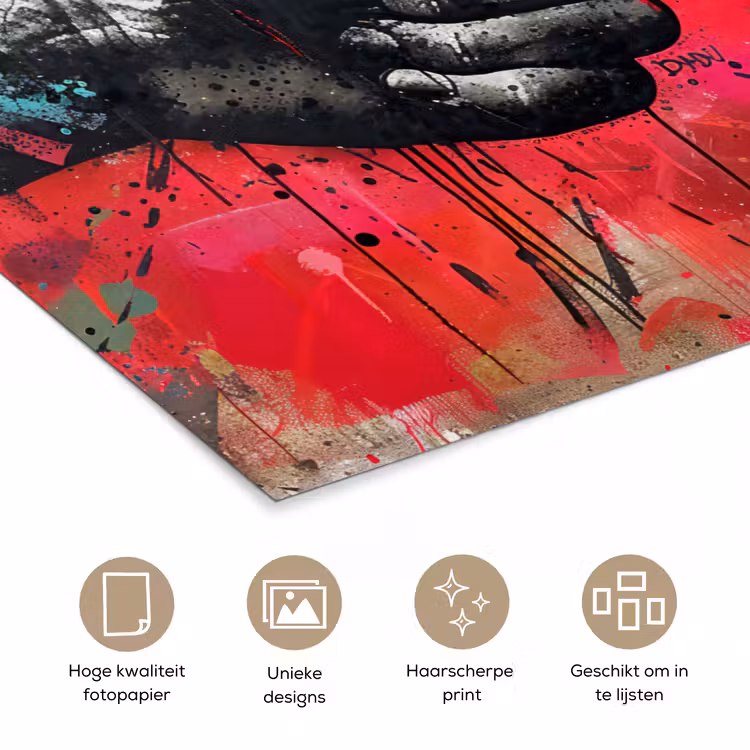 Street art - Handen - Graffiti - Kunst - Banksy poster papier klein -closeup_NL