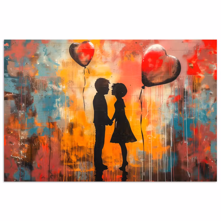Street art - Liefde - Graffiti - Kunst - Banksy poster papier klein -3d