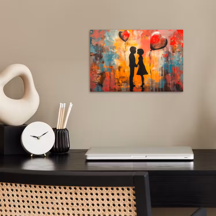 Street art - Liefde - Graffiti - Kunst - Banksy poster papier klein -sfeer1