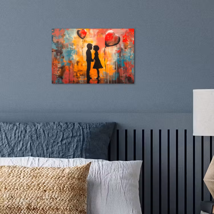 Street art - Liefde - Graffiti - Kunst - Banksy poster papier klein -sfeer2