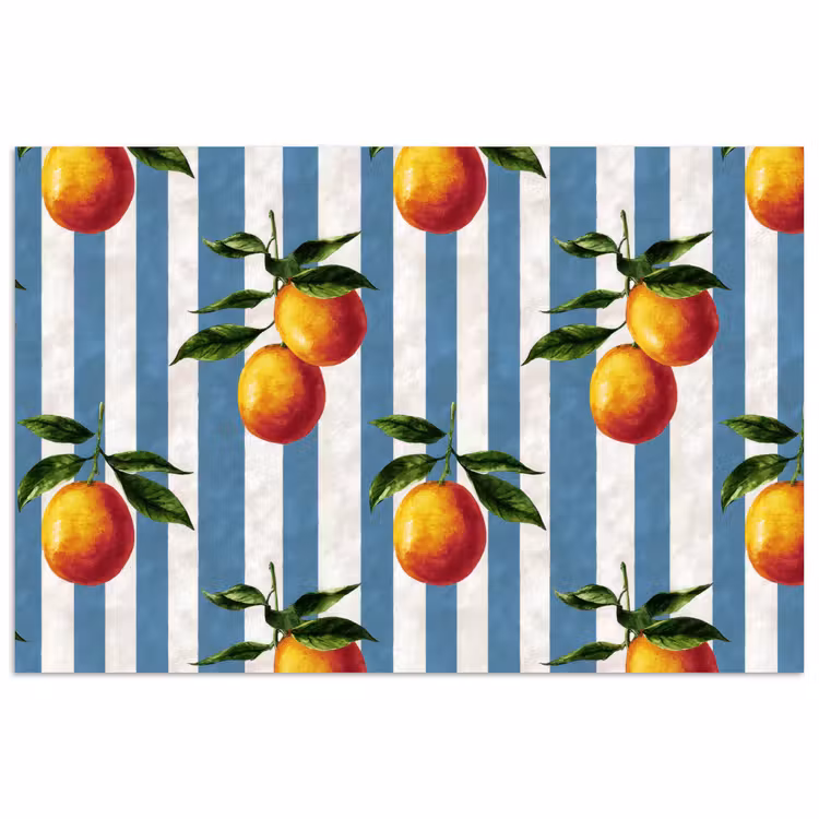 Strepen - Citroen - Blauw poster papier klein 62 -3d