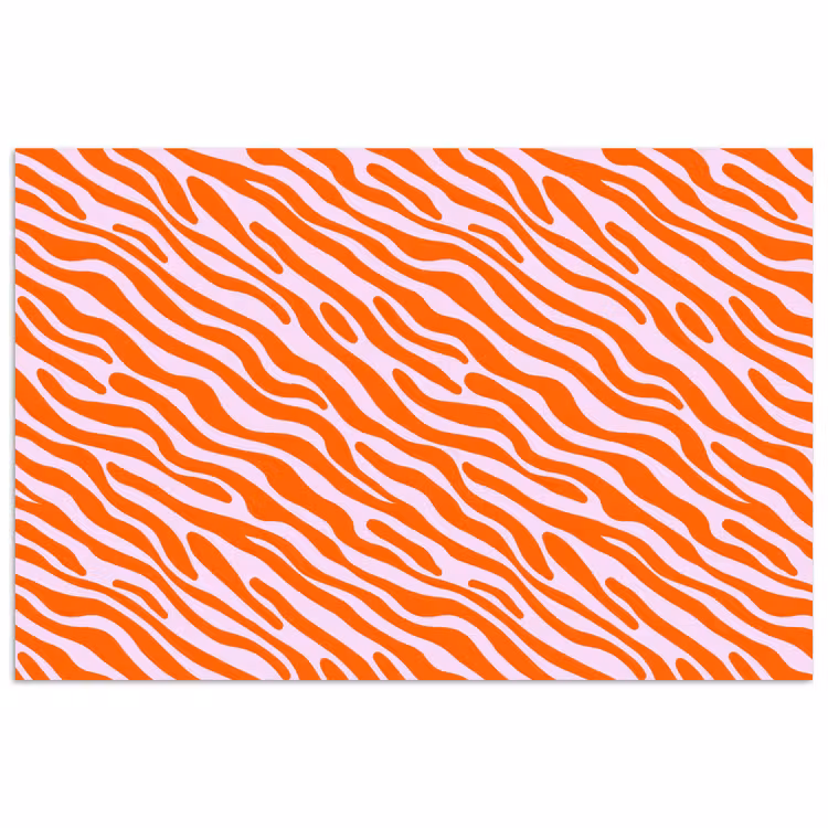 Strepen - Dynamisch - Oranje poster papier klein 62 -3d