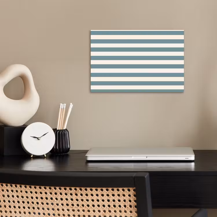 Strepen - Modern - Blauw poster papier klein 62 -sfeer1