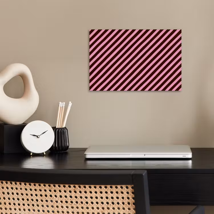 Strepen - Roze - Bruin poster papier klein 62 -sfeer1