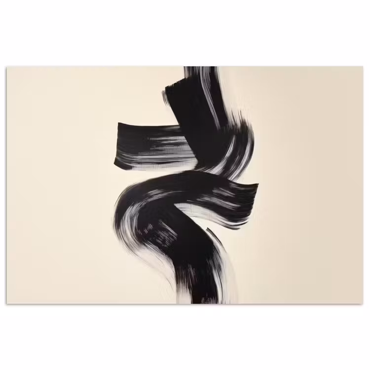 Strepen - Zwart - Abstract poster papier klein -3d