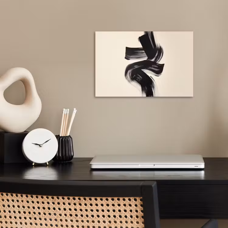 Strepen - Zwart - Abstract poster papier klein -sfeer1