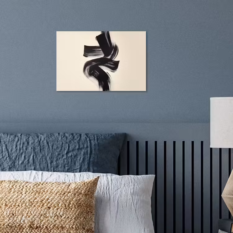 Strepen - Zwart - Abstract poster papier klein -sfeer2
