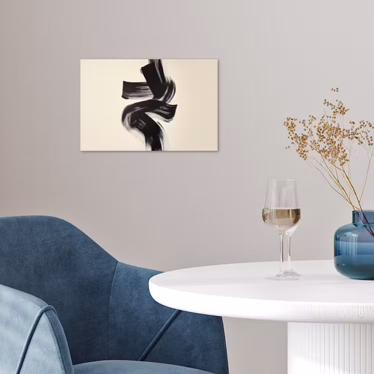 Strepen - Zwart - Abstract poster papier klein -sfeer3