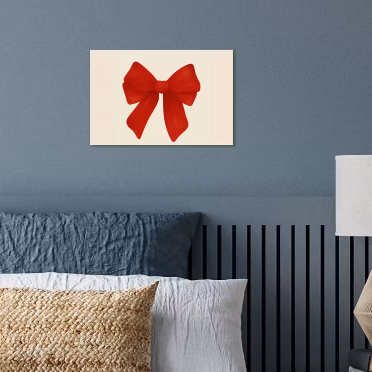 Strik - Symmetrisch - Rood - Lint poster papier klein -sfeer2