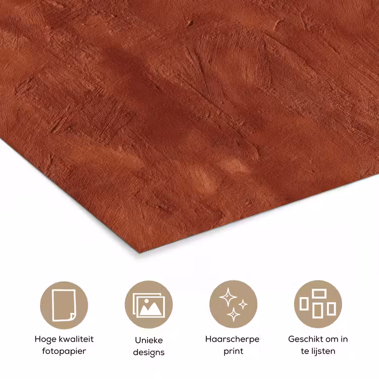 Stucwerk - Textuur - Terracotta poster papier klein 62 -closeup_NL