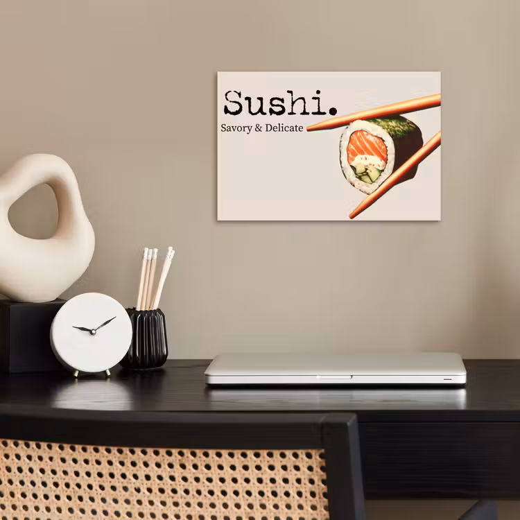 Sushi - Zalm - Rijst - Japans poster papier klein -sfeer1