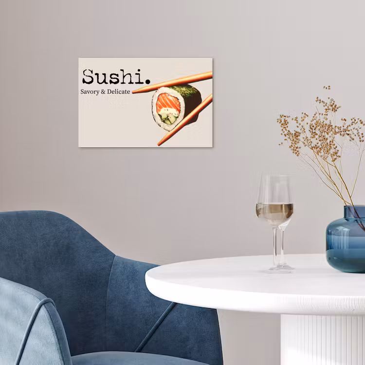 Sushi - Zalm - Rijst - Japans poster papier klein -sfeer3