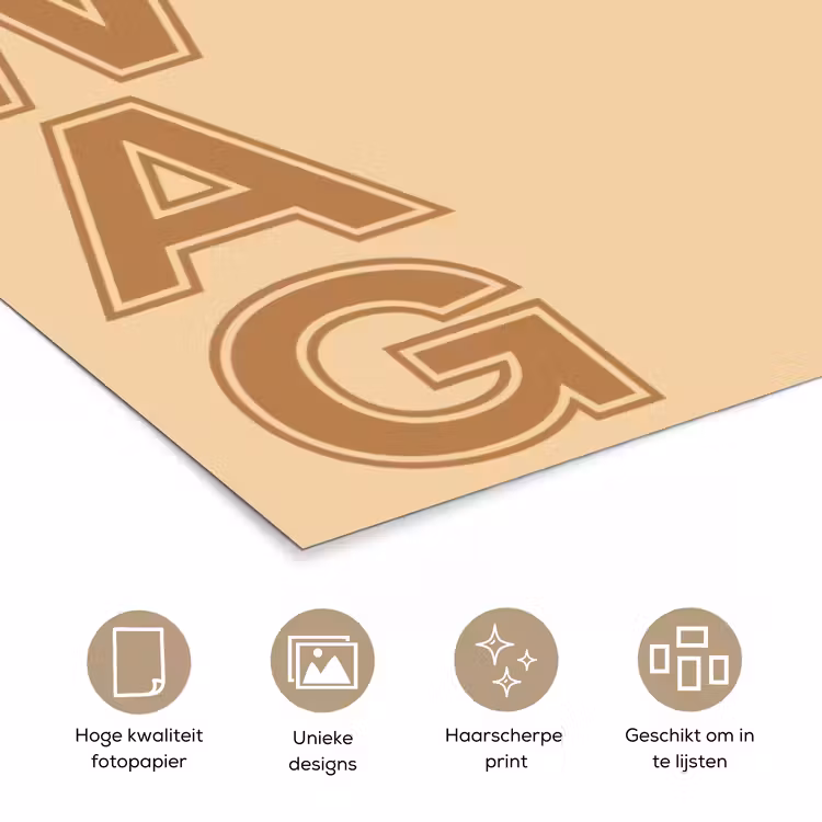 Swag - Bruin - Beige poster papier klein -closeup_NL