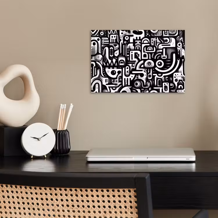 Symbolen - Abstract - Grafisch - Zwart poster papier klein -sfeer1