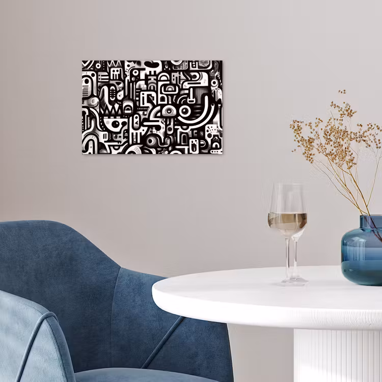 Symbolen - Abstract - Grafisch - Zwart poster papier klein -sfeer3
