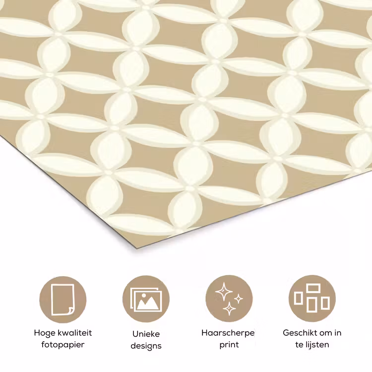 Symmetrisch - Motief - Beige poster papier klein 62 -closeup_NL