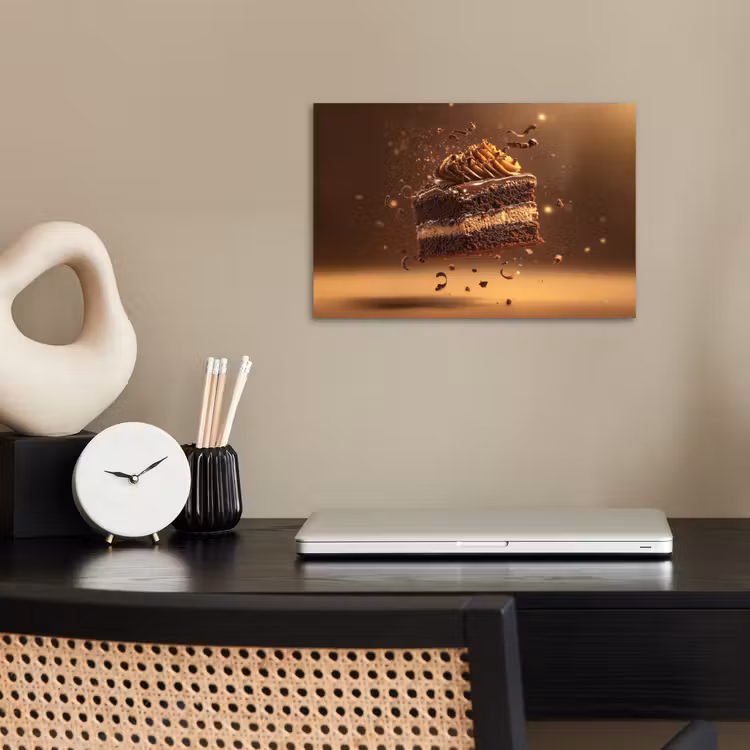 Taart - Chocolade - Eten - Brownie poster papier klein -sfeer1