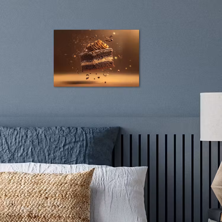 Taart - Chocolade - Eten - Brownie poster papier klein -sfeer2