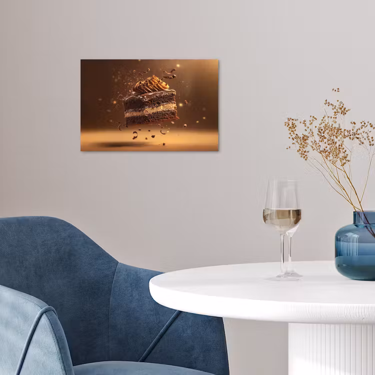 Taart - Chocolade - Eten - Brownie poster papier klein -sfeer3