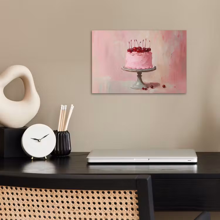 Taart - Pink - Cherry poster papier klein -sfeer1