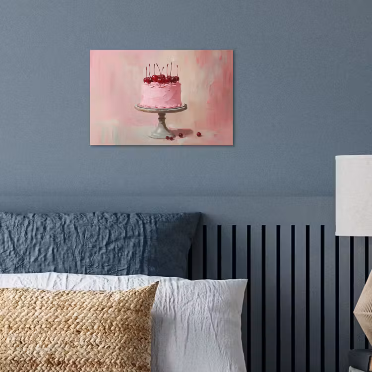 Taart - Pink - Cherry poster papier klein -sfeer2