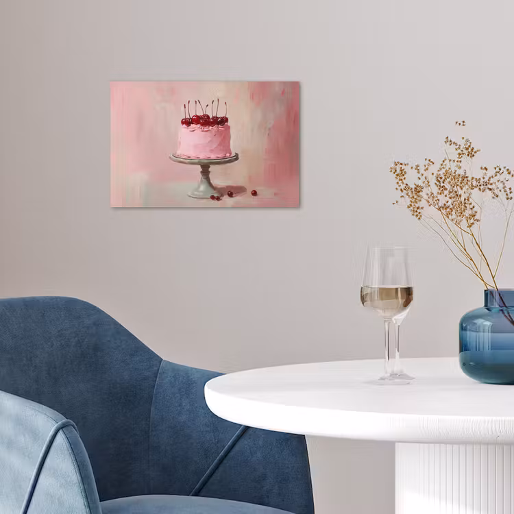 Taart - Pink - Cherry poster papier klein -sfeer3