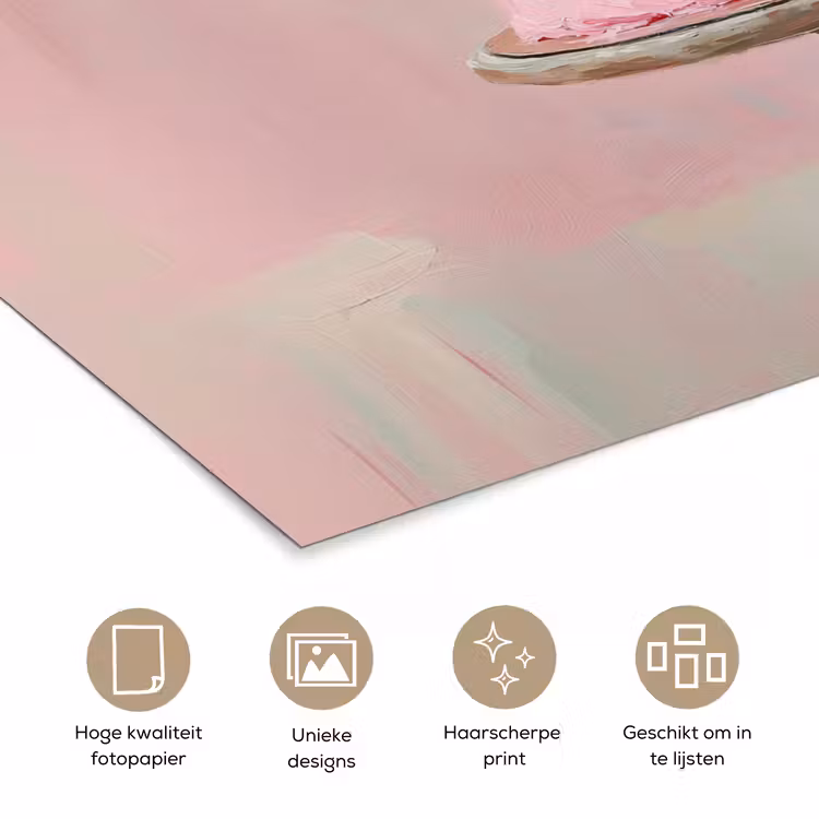 Taart - Pink - Cherry poster papier klein -closeup_NL