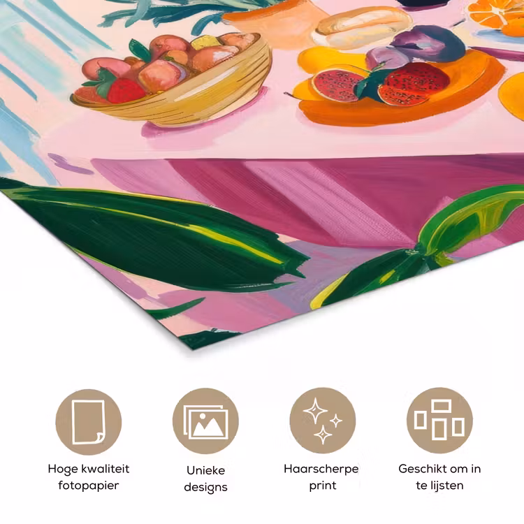 Tafel - Wijn - Fruit poster papier klein -closeup_NL