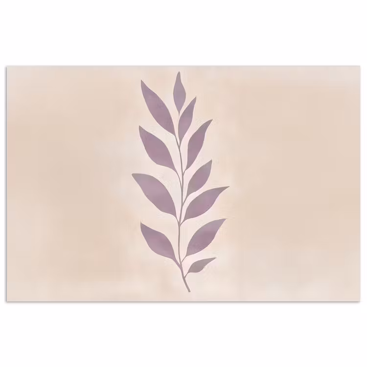 Tak - Bladeren - Minimalistisch - Beige poster papier klein -3d