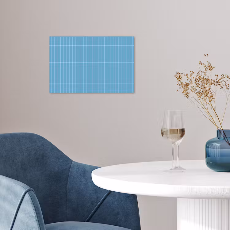 Tegel - Langwerpig - Patroon - Blauw poster papier klein 62 -sfeer3