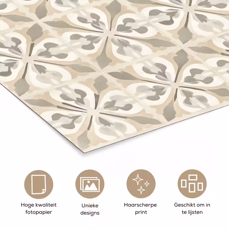 Tegel - Motief - Beige poster papier klein 62 -closeup_NL