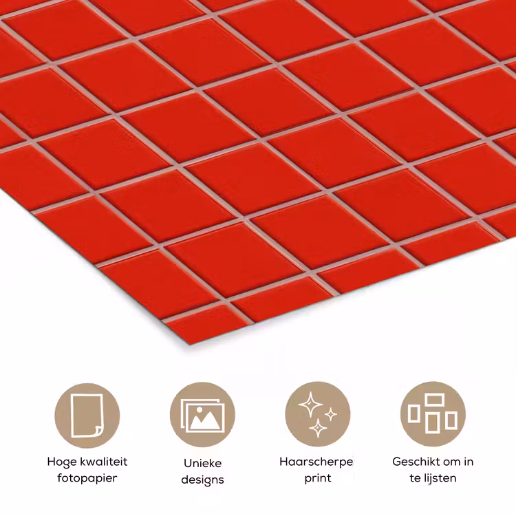 Tegel - Patroon - Kersen - Rood poster papier klein 62 -closeup_NL