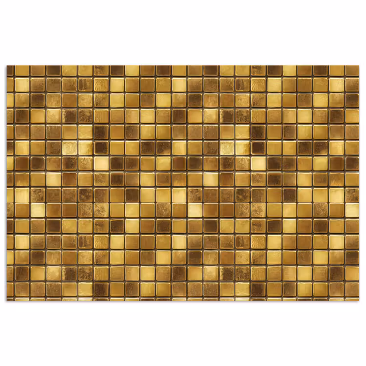 Tegels - Mozaïek - Luxe - Warm Goud poster papier klein 62 -3d