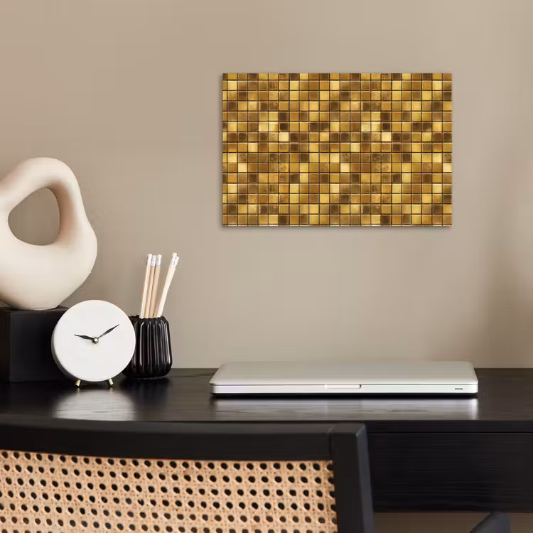 Tegels - Mozaïek - Luxe - Warm Goud poster papier klein 62 -sfeer1
