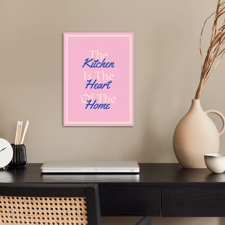 Tekst - Blauw - Keuken - Kader poster papier klein -sfeer1
