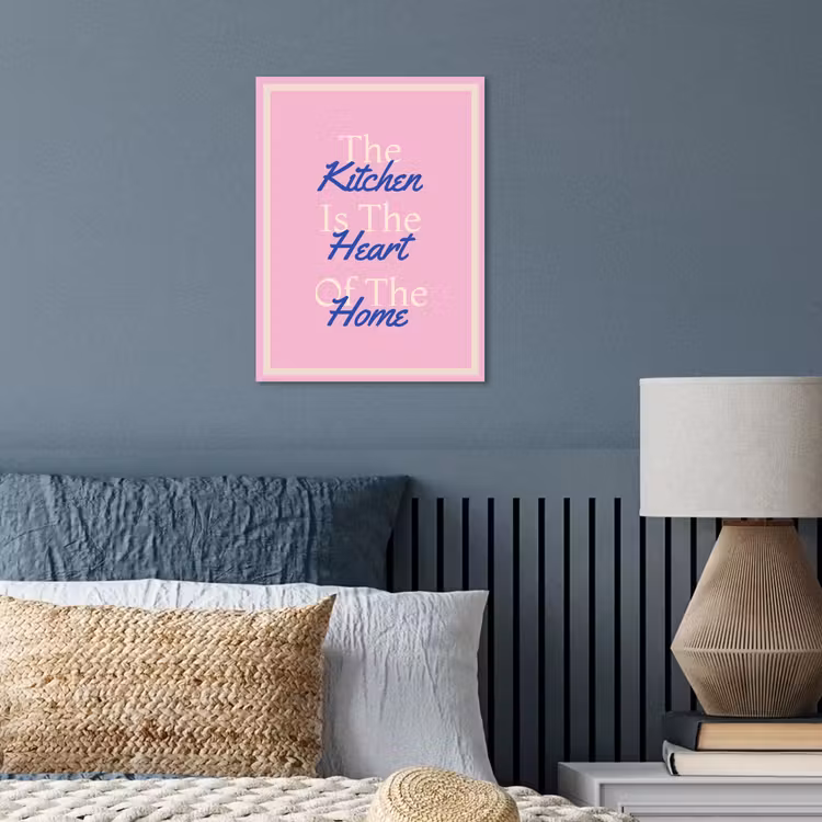 Tekst - Blauw - Keuken - Kader poster papier klein -sfeer2