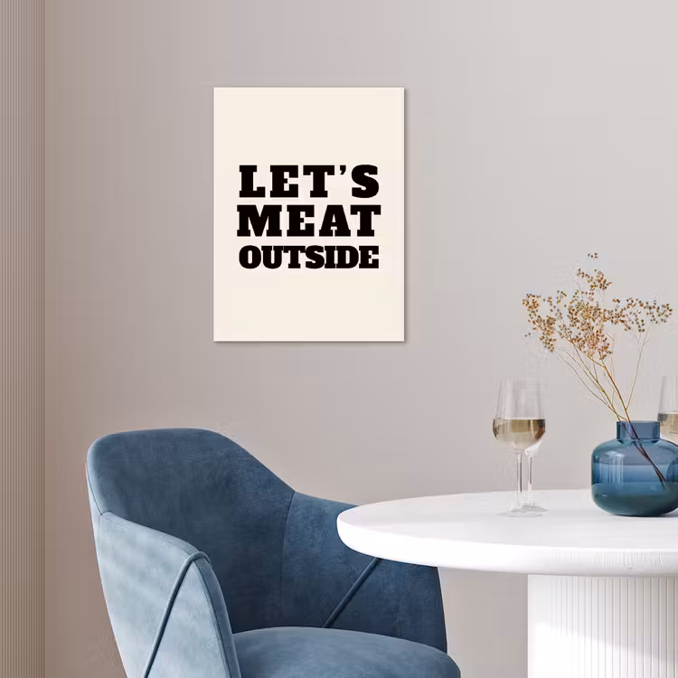 Tekst - Blokletters - Zwart - Vlees poster papier klein -sfeer3