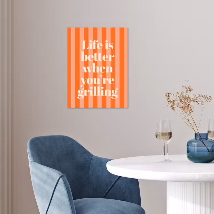 Tekst - Gestreept - Oranje - Zomer poster papier klein -sfeer3