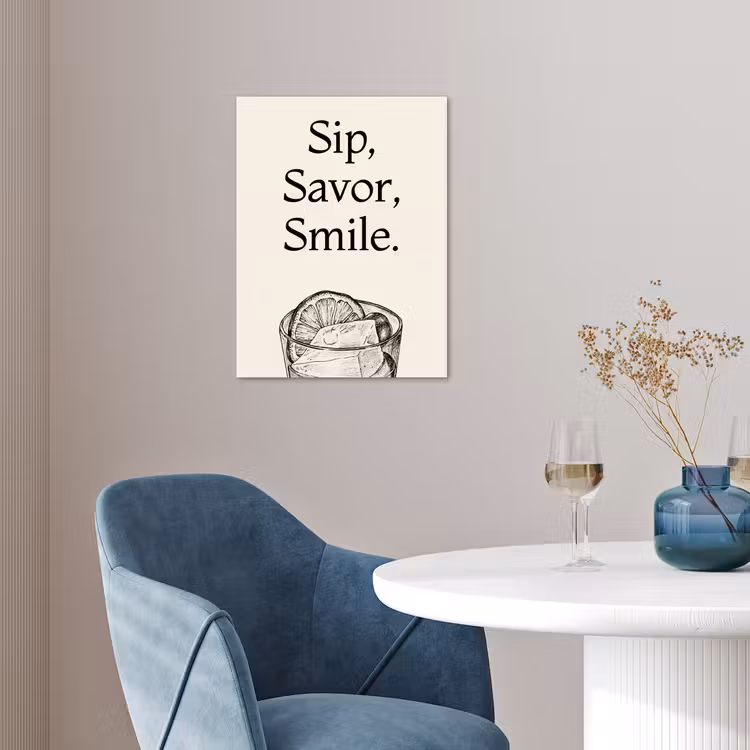 Tekst - Glas - Getekend - Citroen poster papier klein -sfeer3