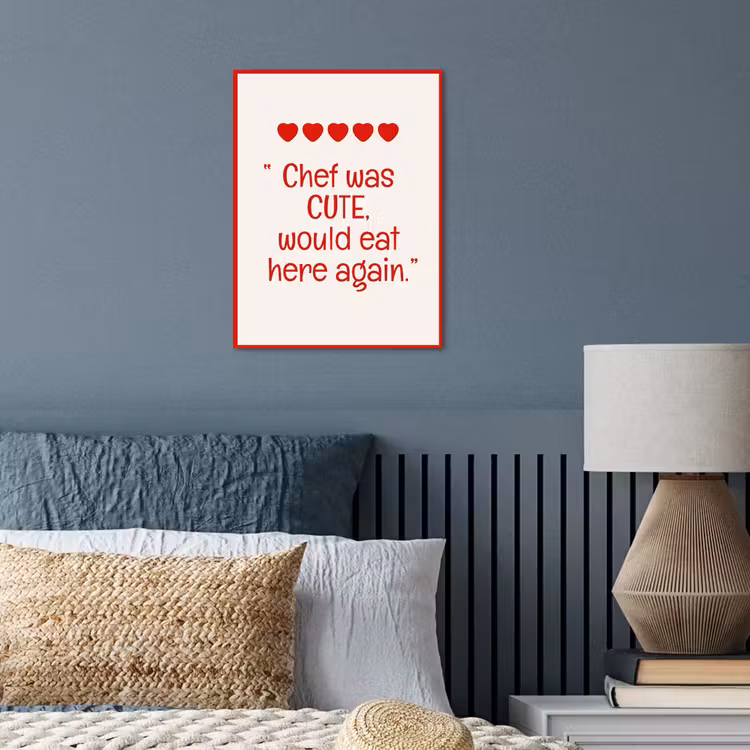 Tekst - Rood - Hartjes poster papier klein -sfeer2