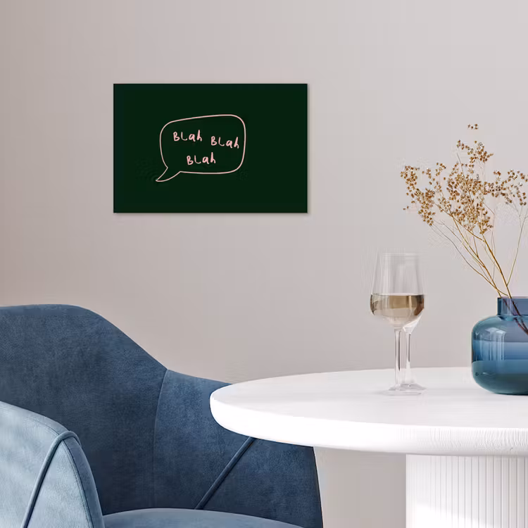 Tekstwolkje - Donkergroen - BLAH BLAH BLAH poster papier klein -sfeer3