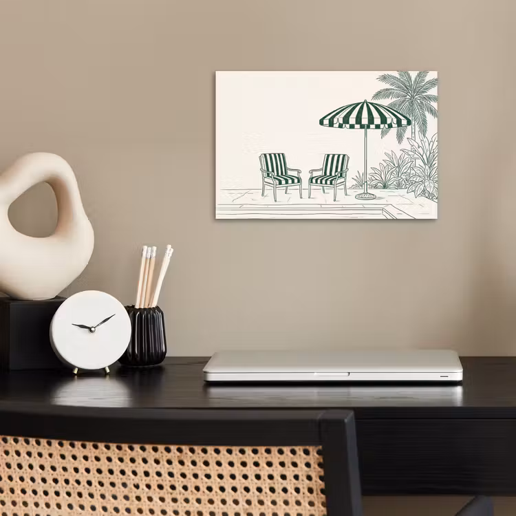 Terras - Illustratie - Groen poster papier klein -sfeer1