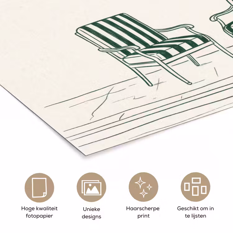Terras - Illustratie - Groen poster papier klein -closeup_NL