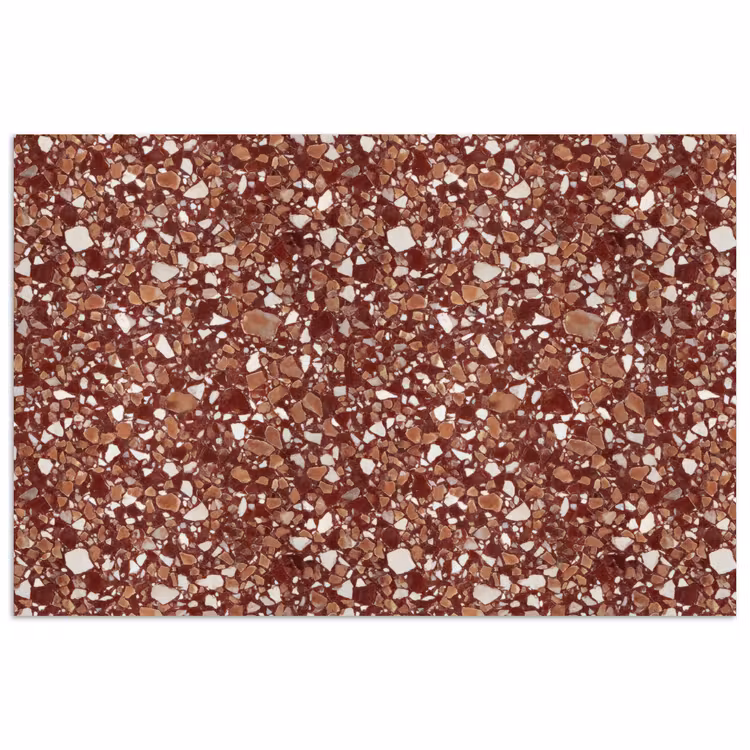 Terrazzo - Patroon - Steentextuur - Roodbruin poster papier klein 62 -3d
