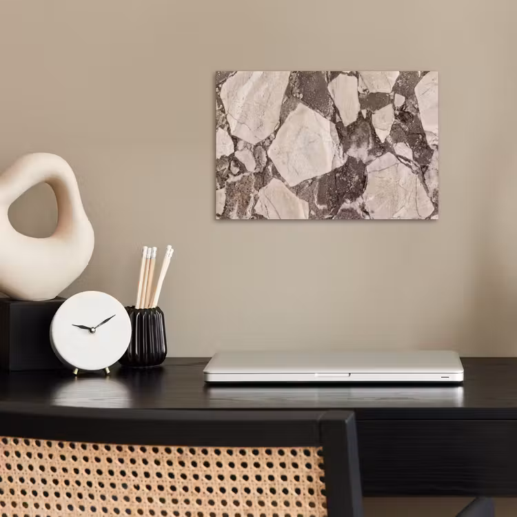 Textuur - Marmer - Abstract - Beige - Bruin poster papier klein -sfeer1