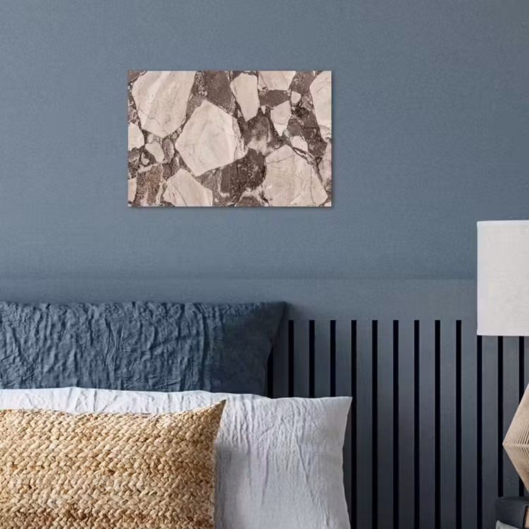 Textuur - Marmer - Abstract - Beige - Bruin poster papier klein -sfeer2